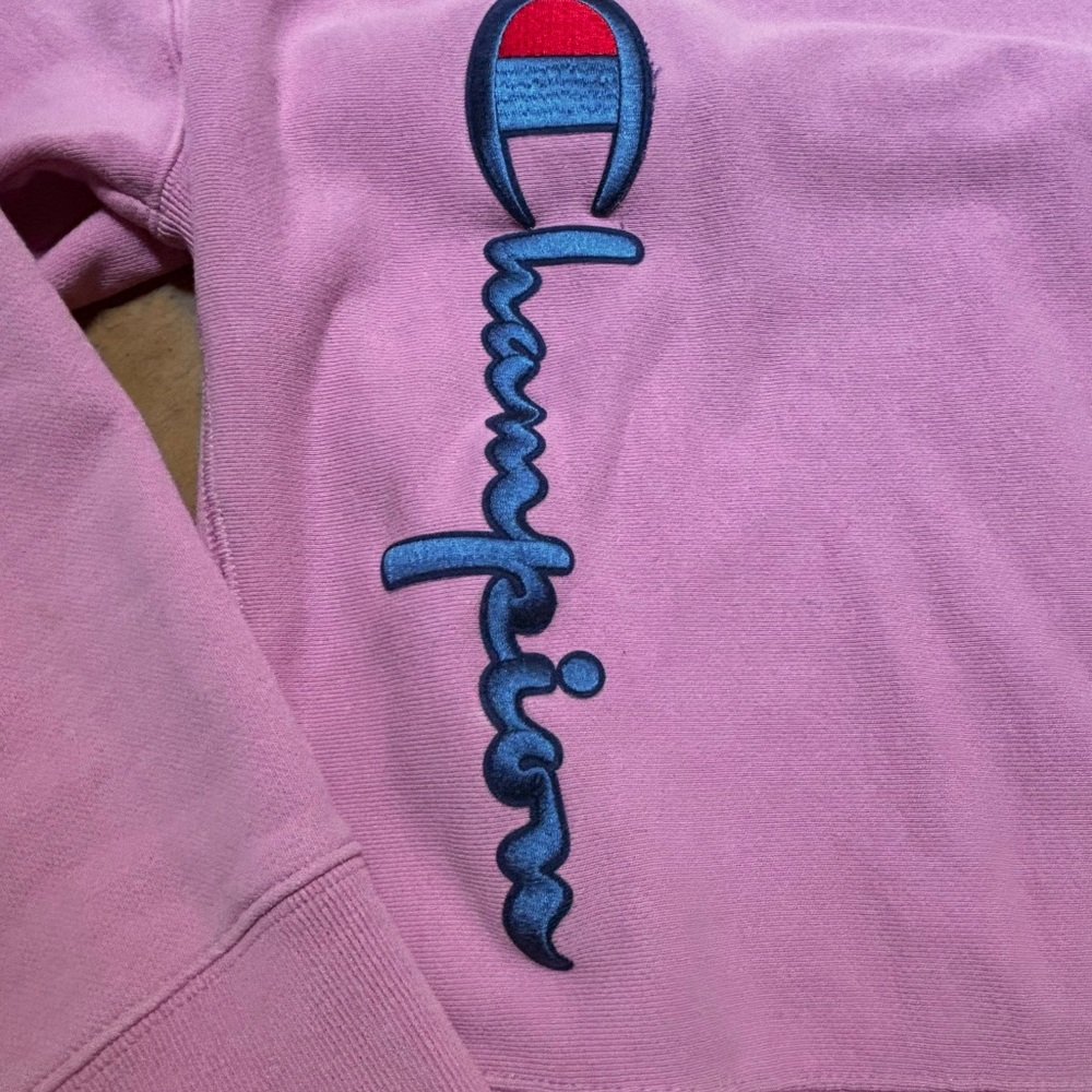 Vintage Champion Reverse Weave Pink Spellout Sweatshirt Size XLarge - Picture 2 of 10